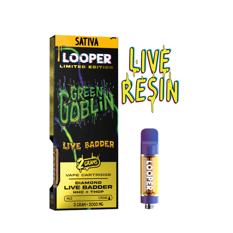 Green Goblin (Sativa) – Looper Live Badder – Cartucho THC 2g – Pluma De Wax